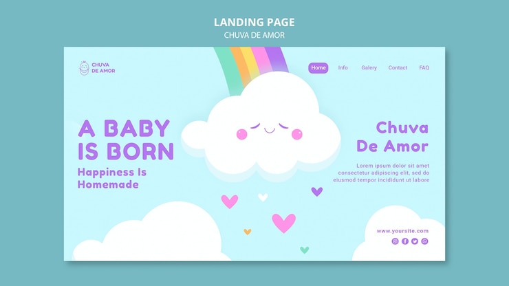 PSD gratuito plantilla de página de destino de chuva de amor