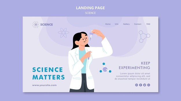 Plantilla de página de destino de la ciencia importa