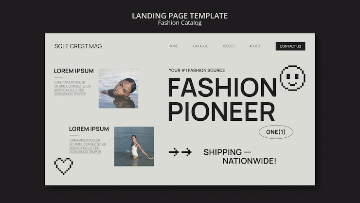 PSD gratuito plantilla de página de destino de colección de moda vintage
