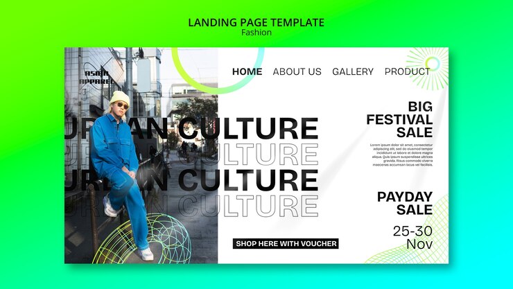PSD gratuito plantilla de página de destino de colección de moda