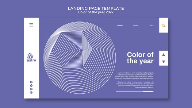 Plantilla de página de destino del color del año 2022