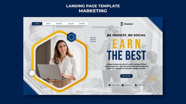 Plantilla de página de destino comercial de marketing