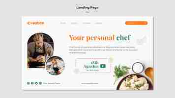 PSD gratuito plantilla de página de destino de comida sabrosa
