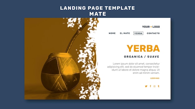 PSD gratuito plantilla de página de destino del concepto de mate