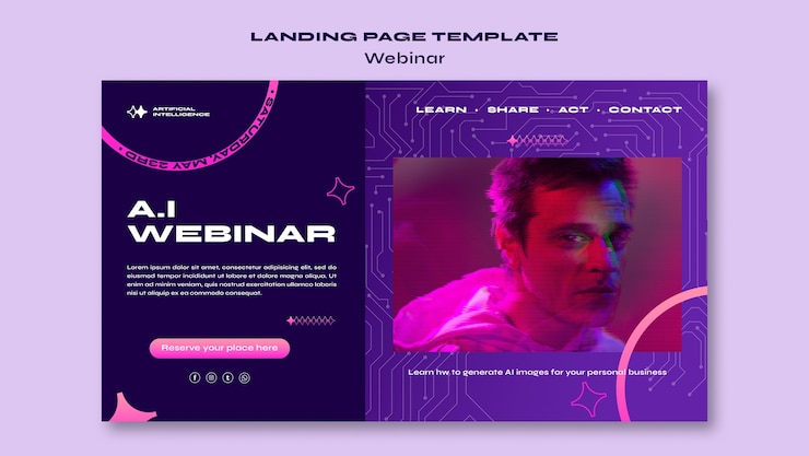 PSD gratuito plantilla de página de destino del concepto de seminario web
