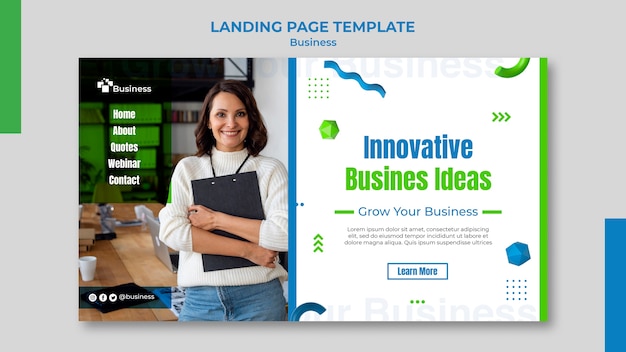 PSD gratuito plantilla de página de destino para el crecimiento empresarial profesional