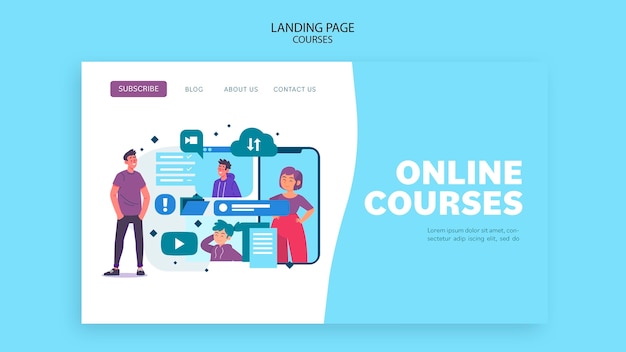Plantilla de página de destino de cursos online