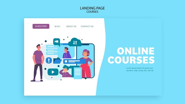 Plantilla de página de destino de cursos online