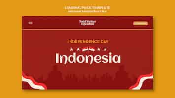 PSD gratuito plantilla de página de destino del día de la independencia de indonesia