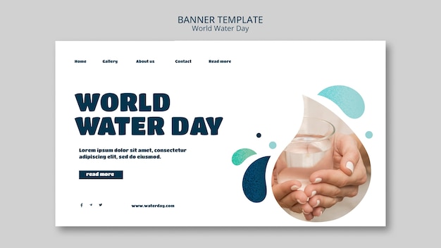 PSD gratuito plantilla de página de destino del día mundial del agua