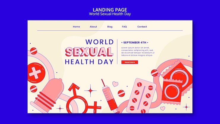 PSD gratuito plantilla de página de destino para el día mundial de la salud sexual