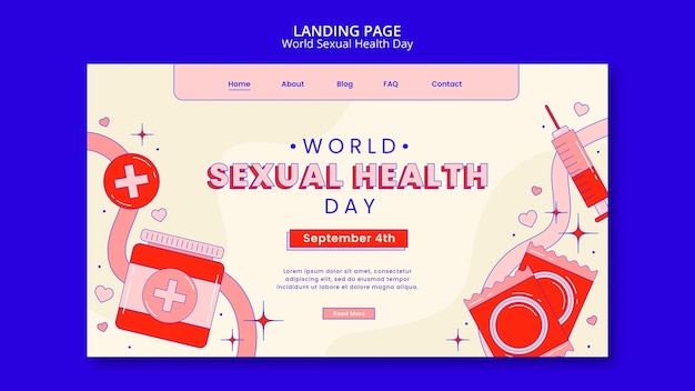 PSD gratuito plantilla de página de destino para el día mundial de la salud sexual