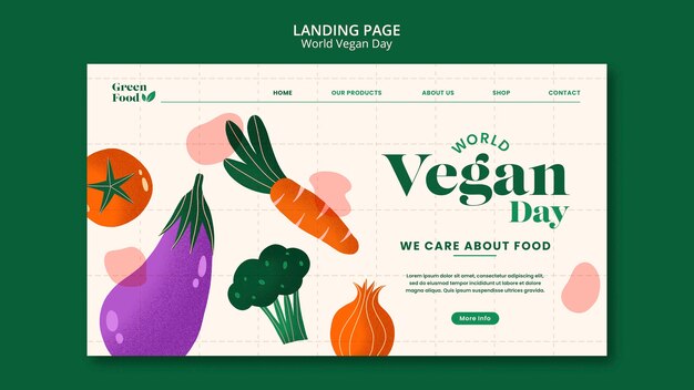 Plantilla de página de destino del día mundial vegano