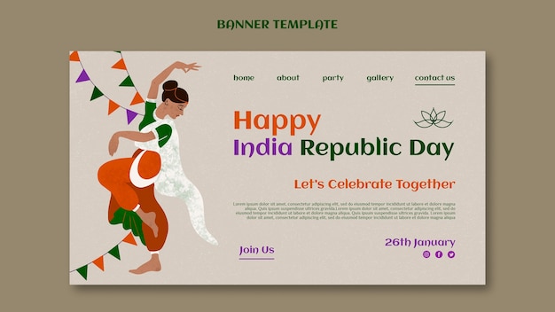 Plantilla de página de destino del día de la república india