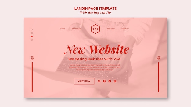 PSD gratuito plantilla de página de destino de diseño de estudio web
