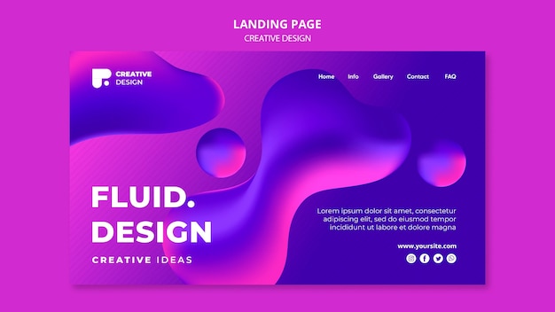 Plantilla de página de destino de diseño fluido