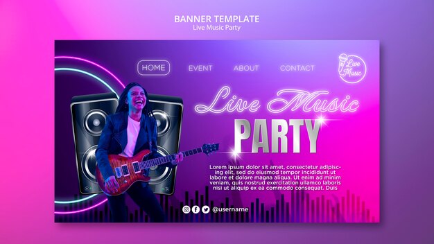 Plantilla de página de destino de entretenimiento de fiesta