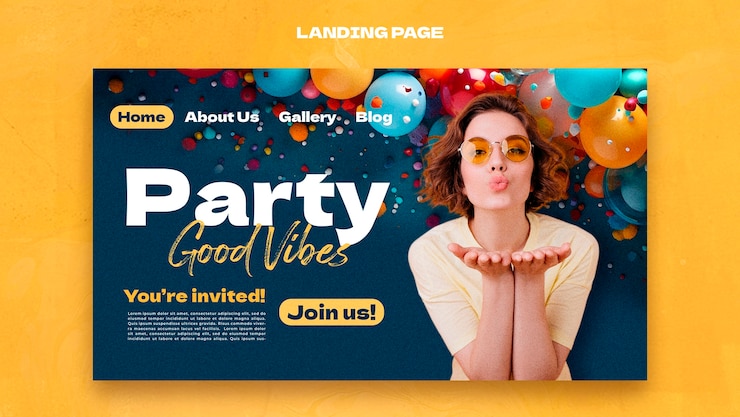 PSD gratuito plantilla de página de destino de entretenimiento de fiesta