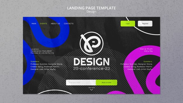 Plantilla de página de destino de estrategia de diseño