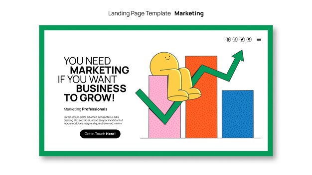 plantilla de página de destino de la estrategia de marketing