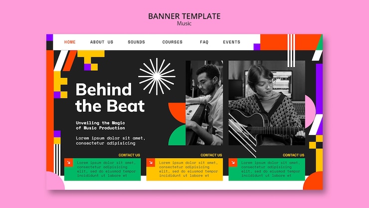 PSD gratuito plantilla de página de destino de evento musical de diseño plano