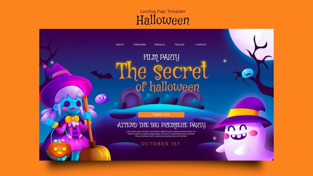 Plantilla de página de destino de evento secreto de halloween