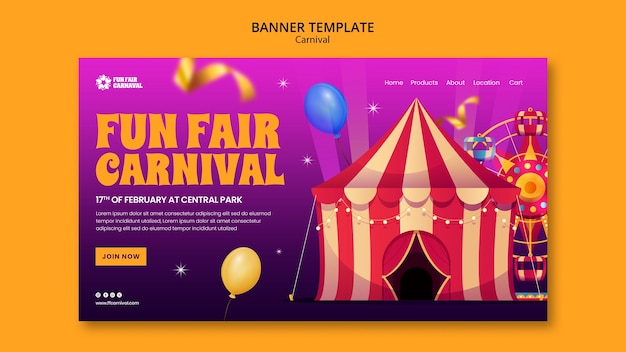plantilla de página de destino de eventos de carnaval