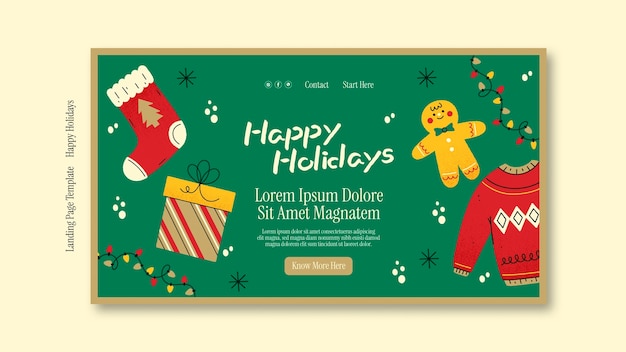 Plantilla de página de destino de felices fiestas