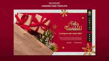 PSD gratuito plantilla de página de destino de feliz navidad