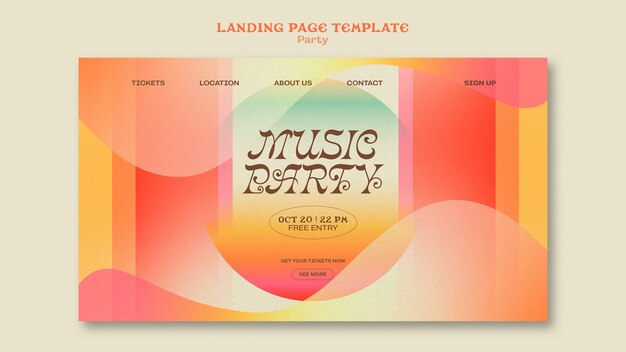 Plantilla de página de destino de fiesta de música degradada