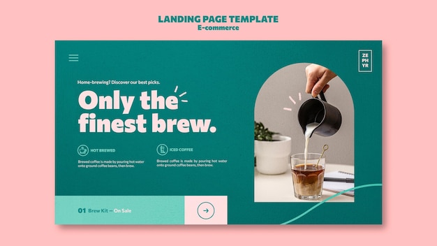 PSD gratuito plantilla de página de destino de finest brew