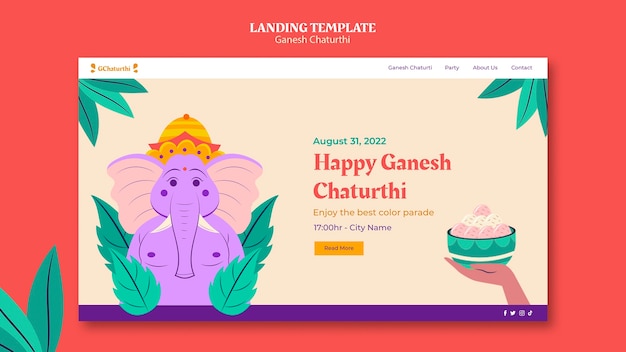 Plantilla de página de destino de ganesh chaturthi