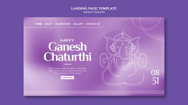 Plantilla de página de destino de ganesh chaturthi