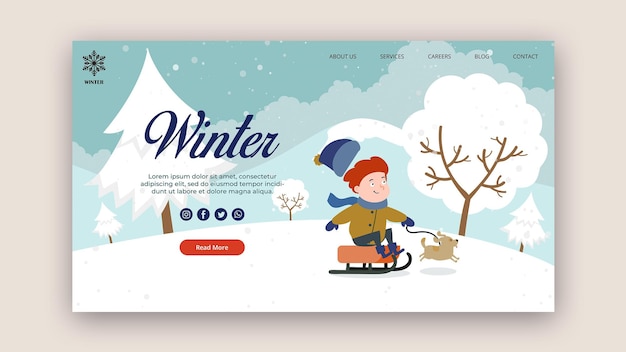 Plantilla de página de destino para invierno