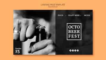 PSD gratuito plantilla de página de destino para octobeerfest