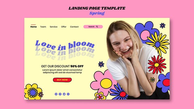 Plantilla de página de destino de oferta de venta de primavera