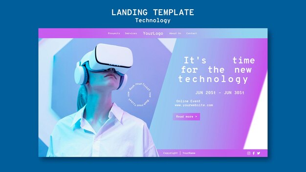 Plantilla de página de destino de realidad virtual