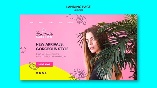 Plantilla de página de destino con rebajas de verano