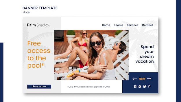 PSD gratuito plantilla de página de destino para reserva de hotel