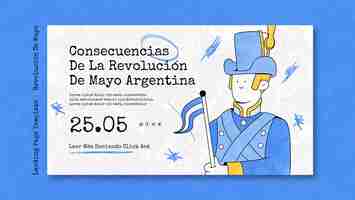 PSD gratuito plantilla de página de destino de la revolución de mayo