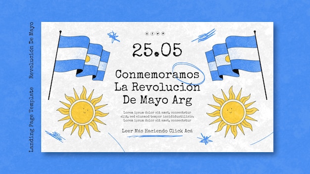 plantilla de página de destino de la revolución de mayo