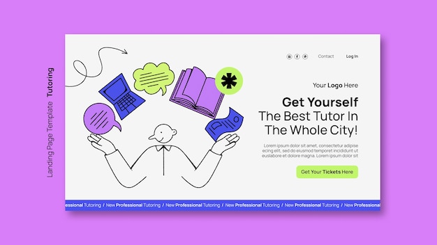 Plantilla de página de destino del servicio de tutoría