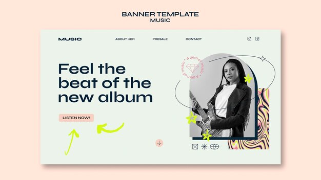 Plantilla de página de destino de sesión de música