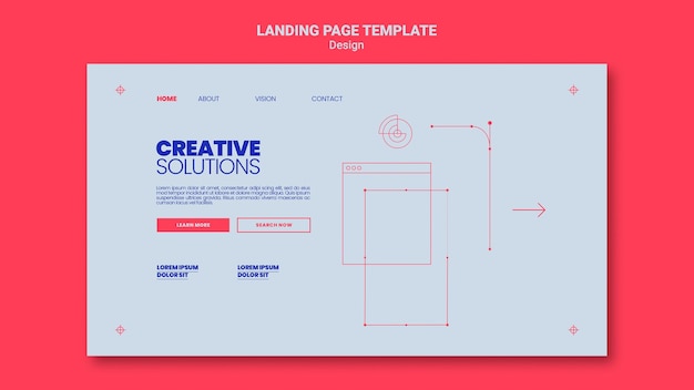 Plantilla de página de destino para soluciones empresariales creativas