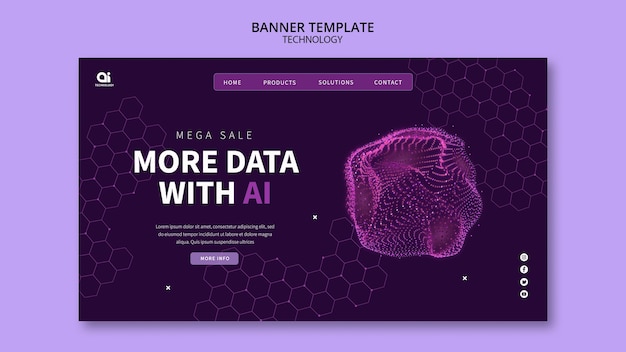 Plantilla de página de destino de tecnología futurista ai