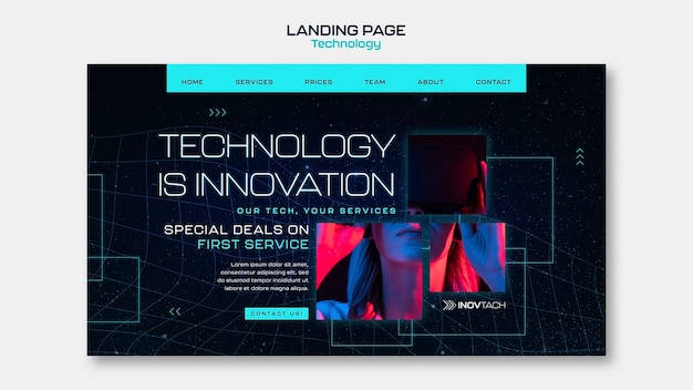 Plantilla de página de destino de tecnología innovadora