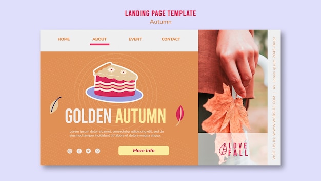 PSD gratuito plantilla de página de destino para la temporada y las vibraciones otoñales