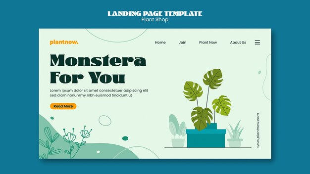 Plantilla de página de destino de tienda de plantas