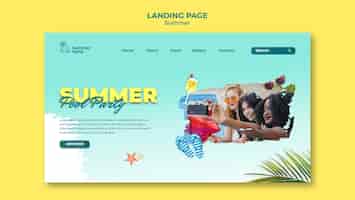 PSD gratuito plantilla de página de destino de vacaciones de verano