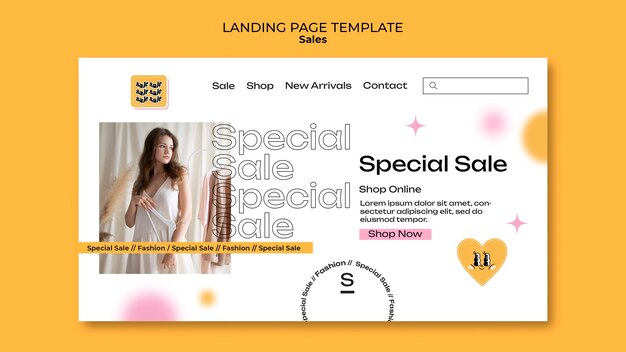 Plantilla de página de destino de ventas de diseño plano